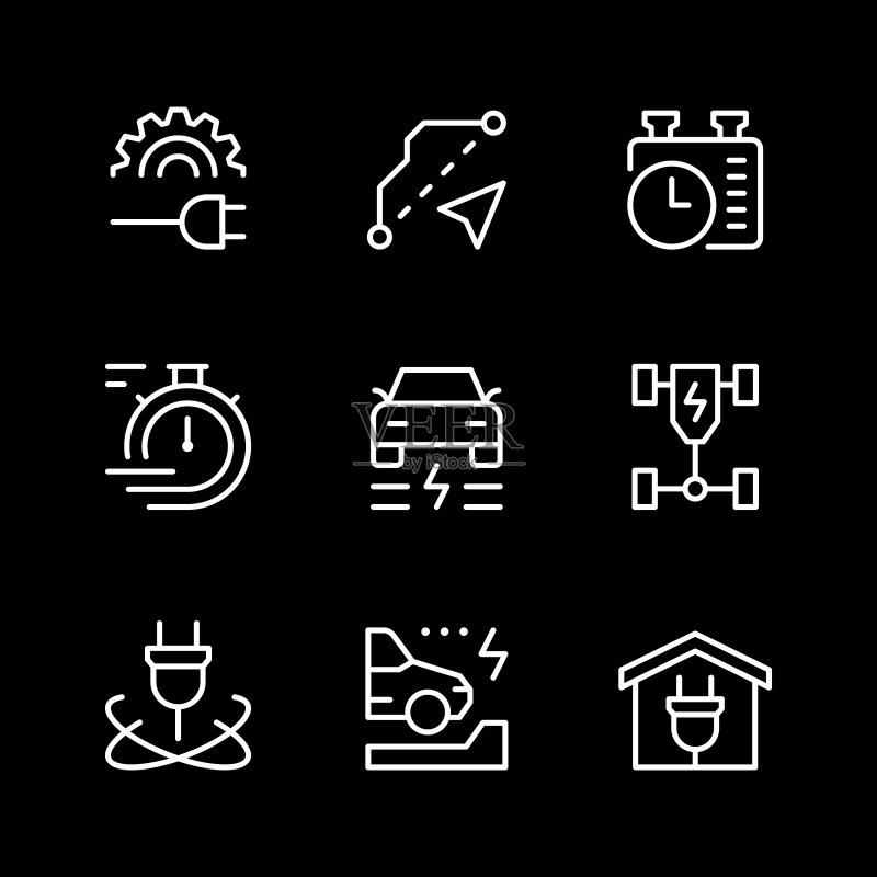 电动汽车图标图标素材