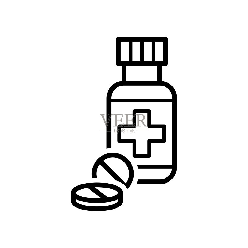 药瓶图标设计矢量模板图标素材