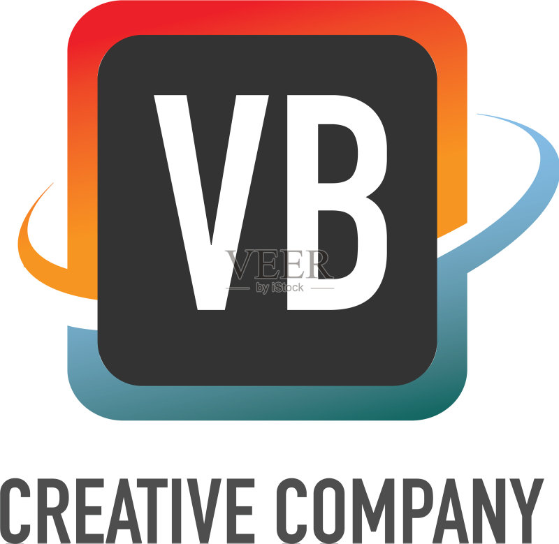 字母VB飘带创意设计标志图标素材