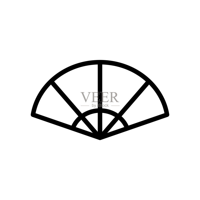 中国风扇图标设计矢量模板图标素材