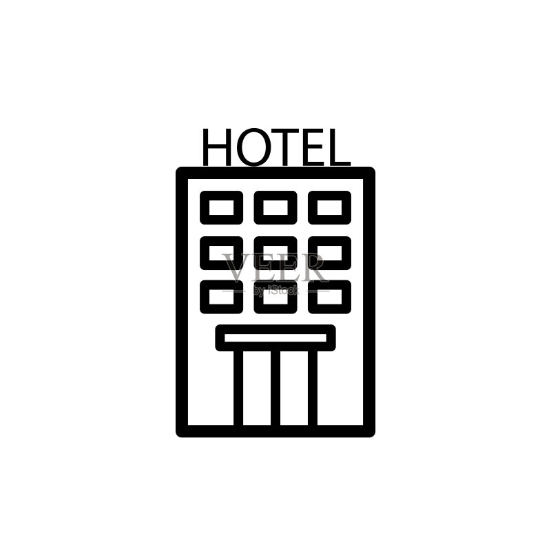 酒店图标设计矢量模板图标素材