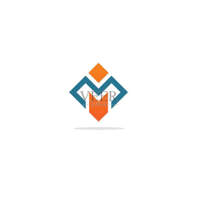 方形M字母商业logo图标素材