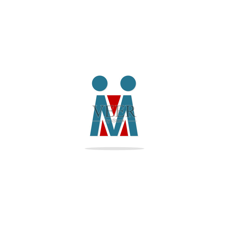 M字母首字母合作伙伴商业logo图标素材