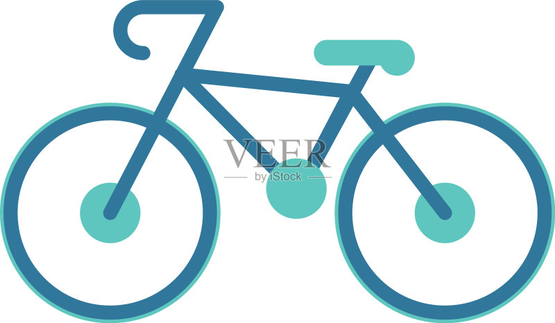 自行车交通工具独立图标图标素材