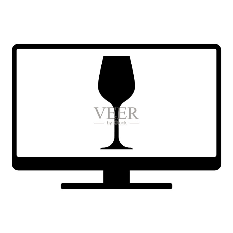 葡萄酒杯和屏幕图标素材