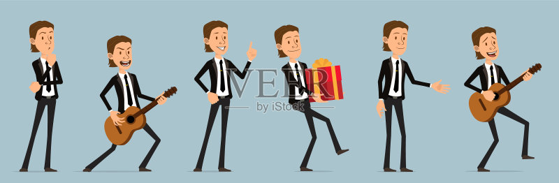 卡通可爱办公室男孩角色大合集图标素材