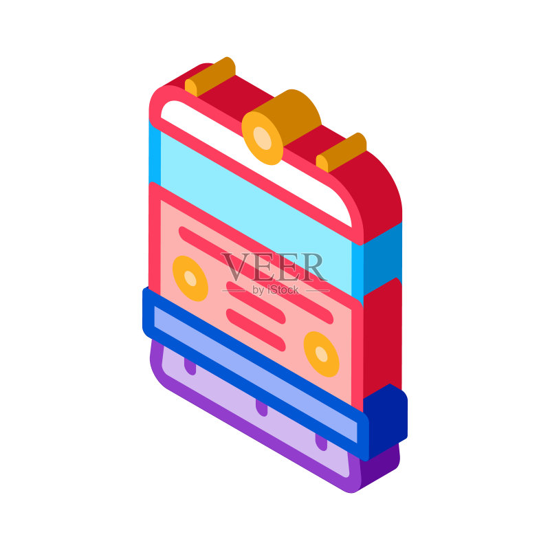 火车运输2.5D图标矢量插画图标素材