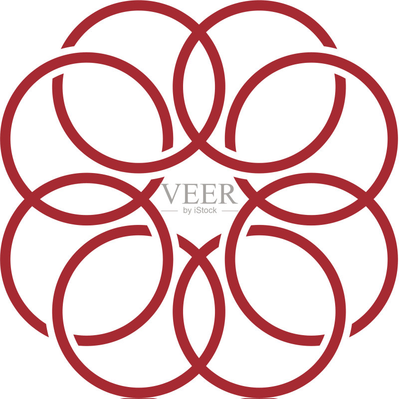 红色花瓣花朵标志模板设计图标素材