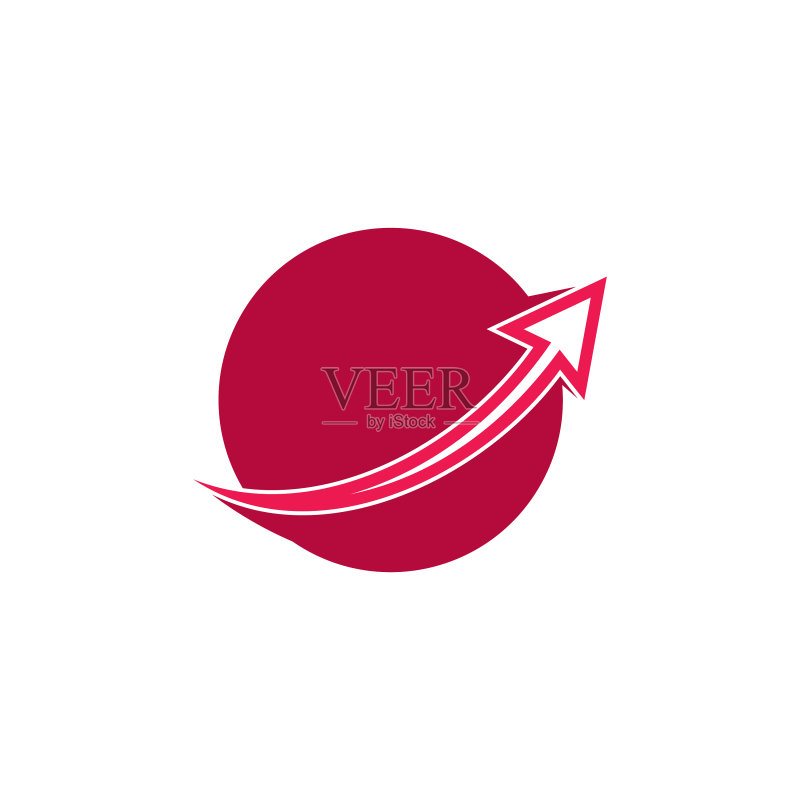 简约几何箭头向上全球营销Logo图标素材