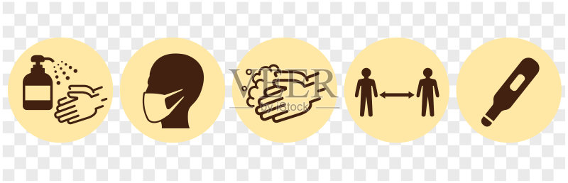 新型冠状病毒图标矢量插画图标素材