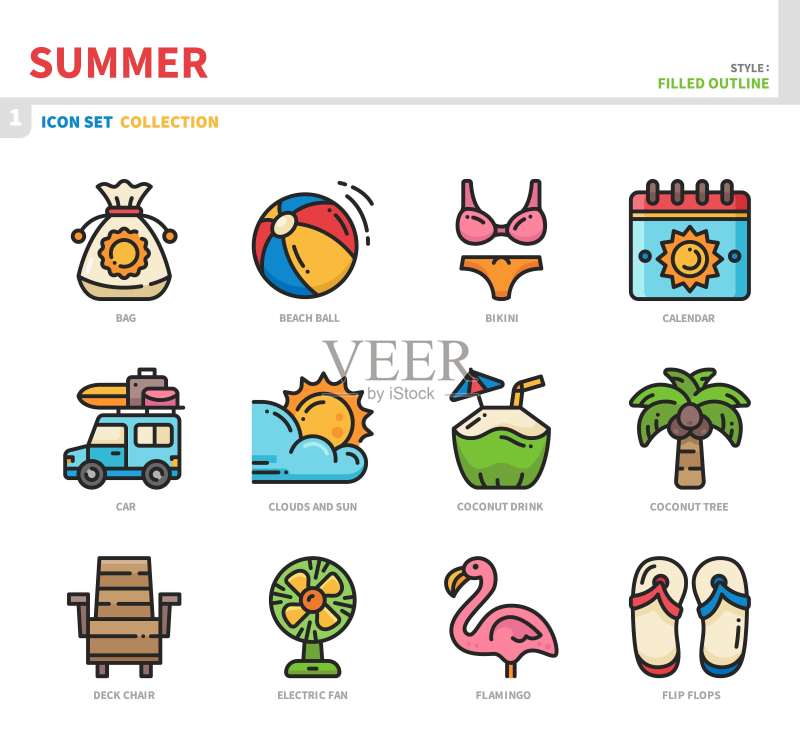 夏日图标合集图标素材
