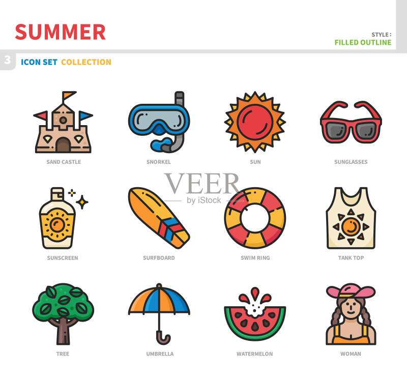 夏日图标合集图标素材