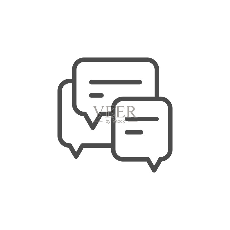 通信对话线条轮廓图标图标素材