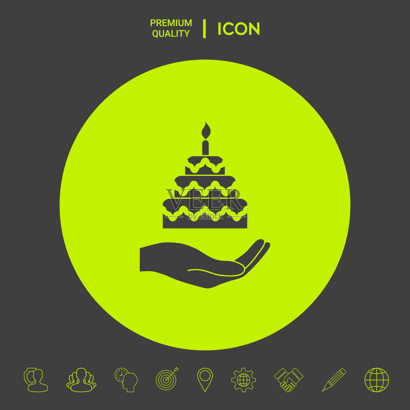手持蛋糕icon图形元素图标素材