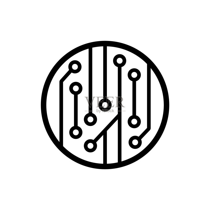 电路圆形标志图标素材
