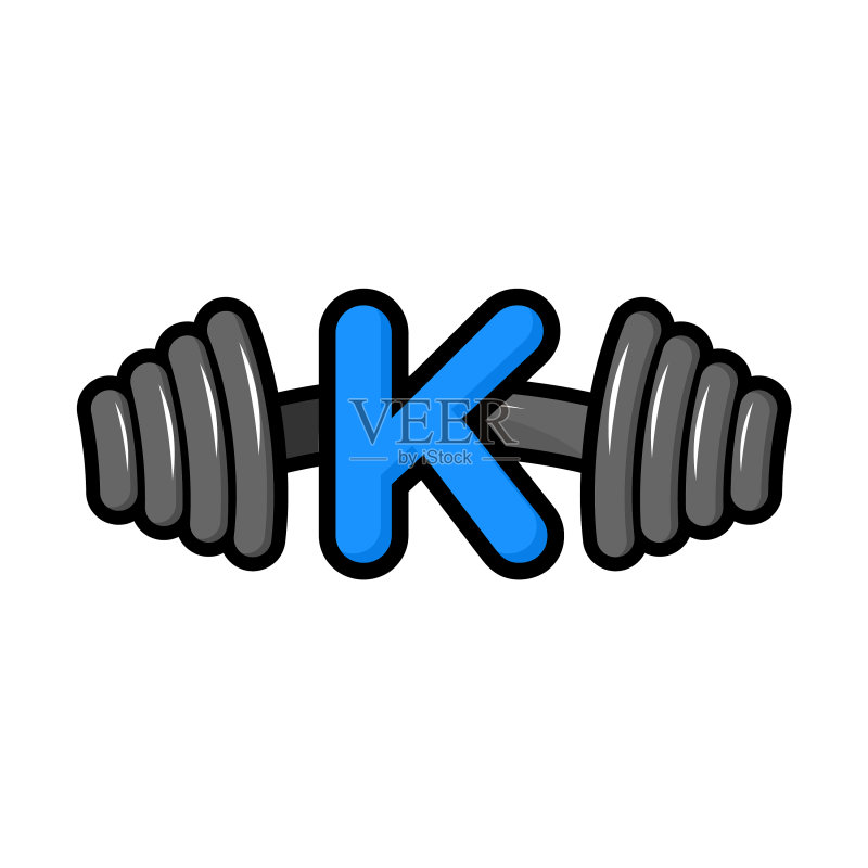首字母哑铃K图标素材