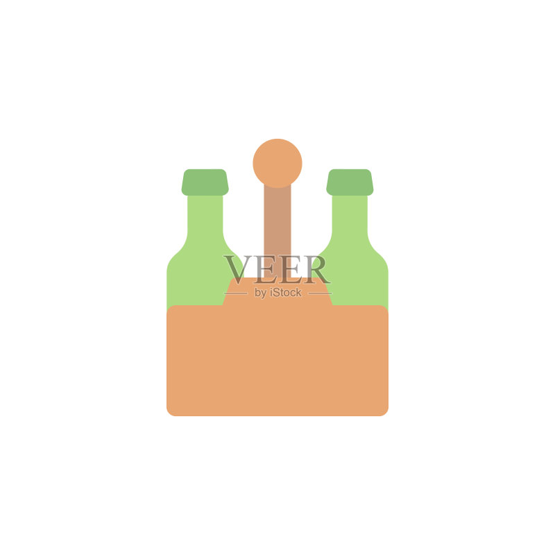 啤酒箱啤酒图标，国际啤酒日UI和UX矢量元素图标素材