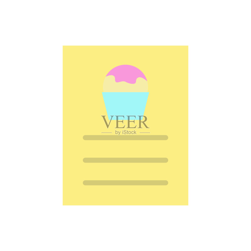 冰淇淋，菜单图标。UI/UX网站移动应用简约彩色矢量元素图标素材