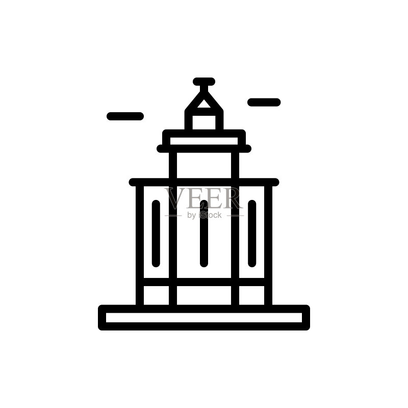 挪威灯塔图标：用于UI、UX、网站或移动应用的简单线条轮廓矢量元素图标素材