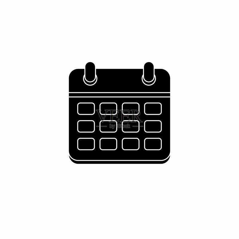 日历白色轮廓图标矢量图图标素材