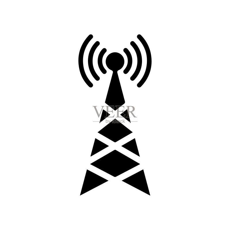 通信网络黑色塔图标图标素材