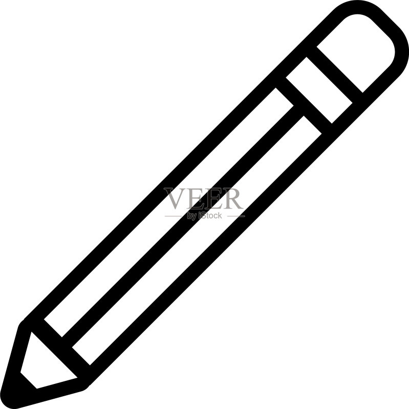 铅笔文具线条风格图标图标素材
