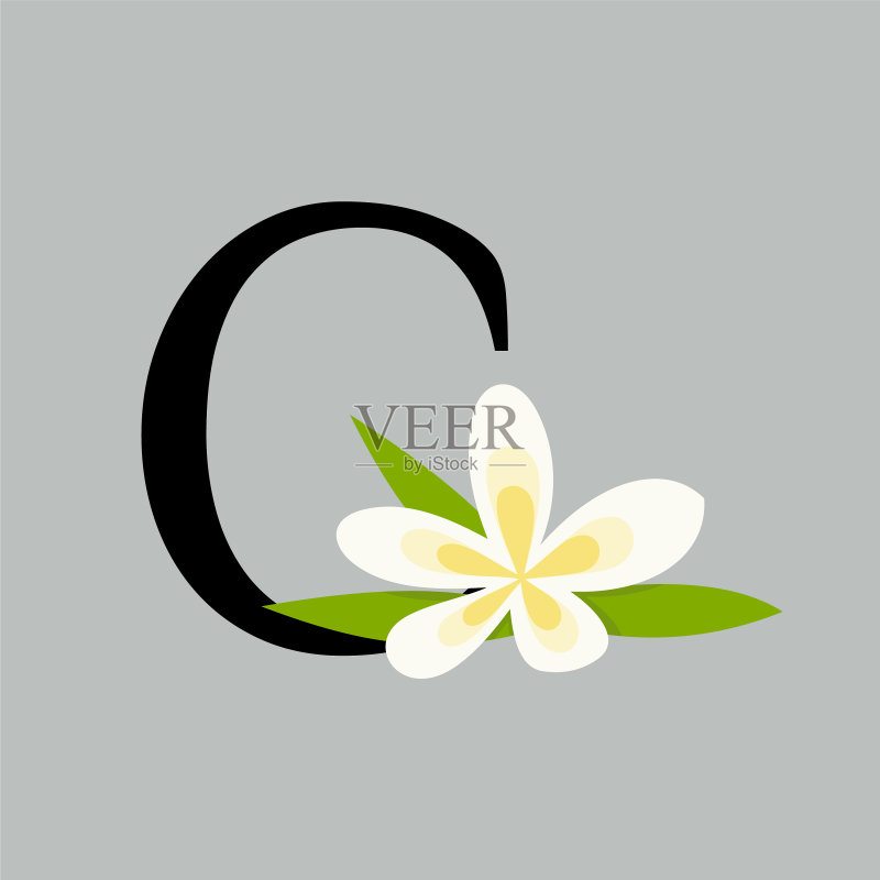 鲜花首字母C图标素材