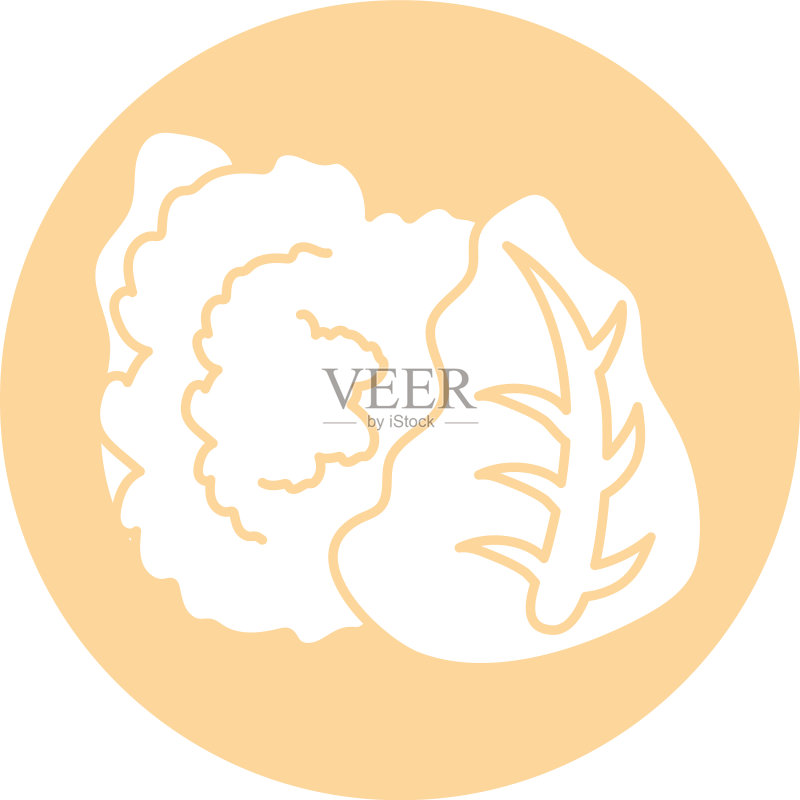 块状风格花椰菜图标图标素材
