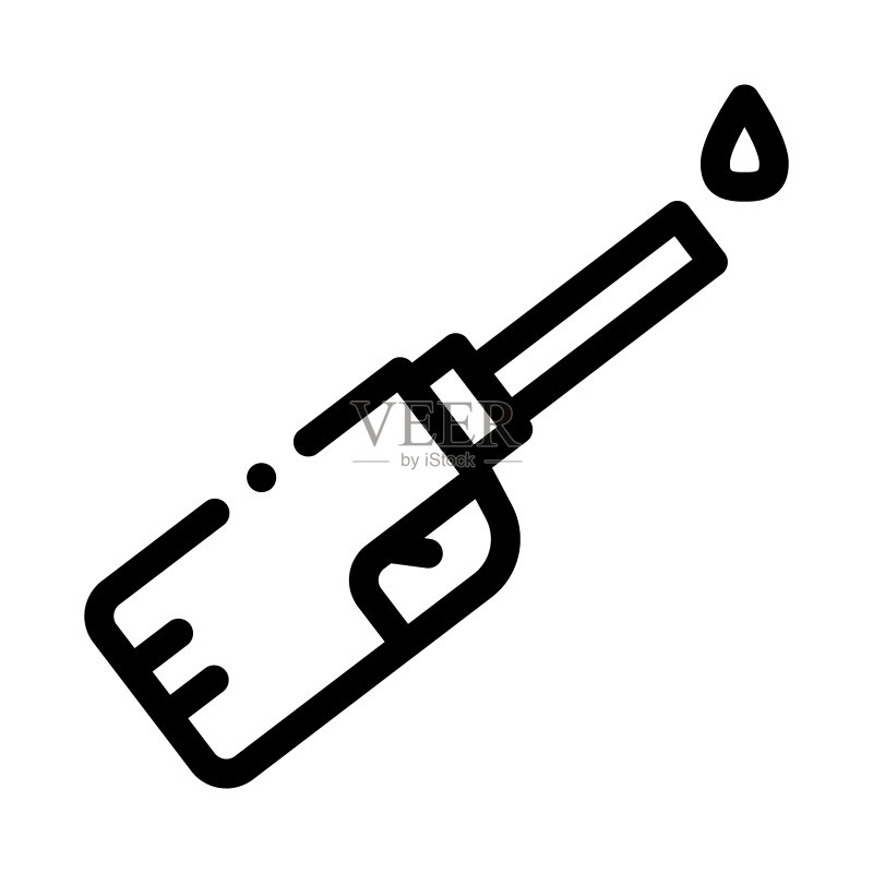 打火机图标矢量描边插画图标素材