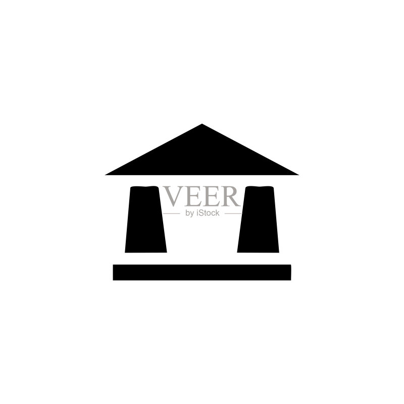 银行大楼图标矢量图图标素材