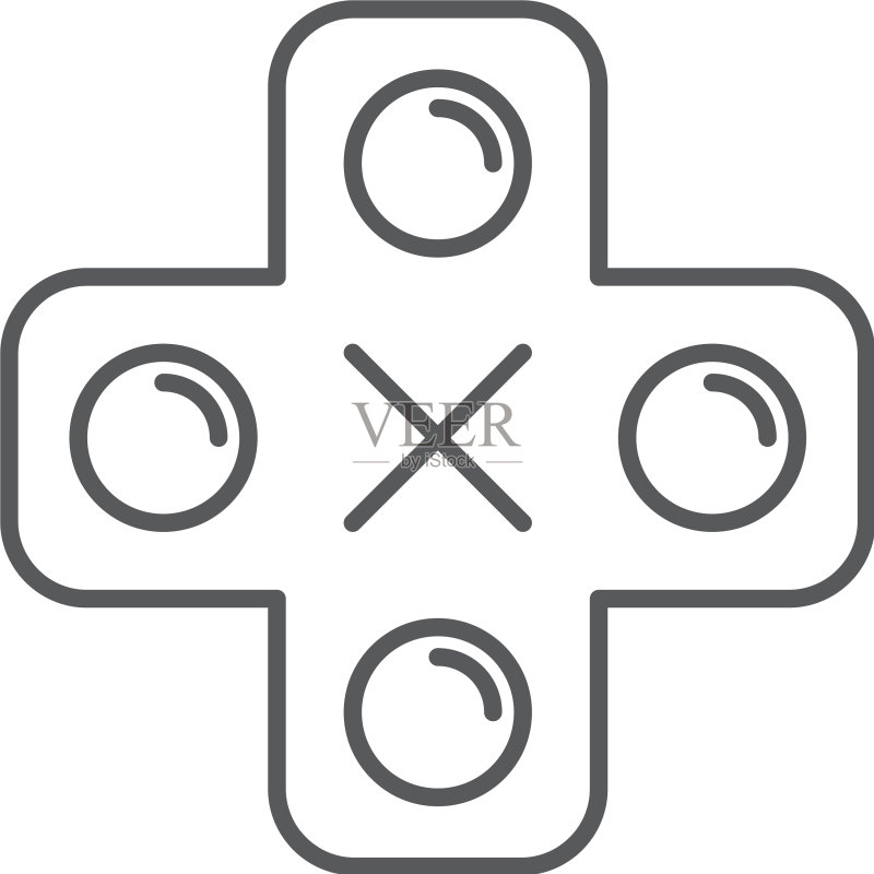 白色背景上的游戏操纵杆图标符号图标素材