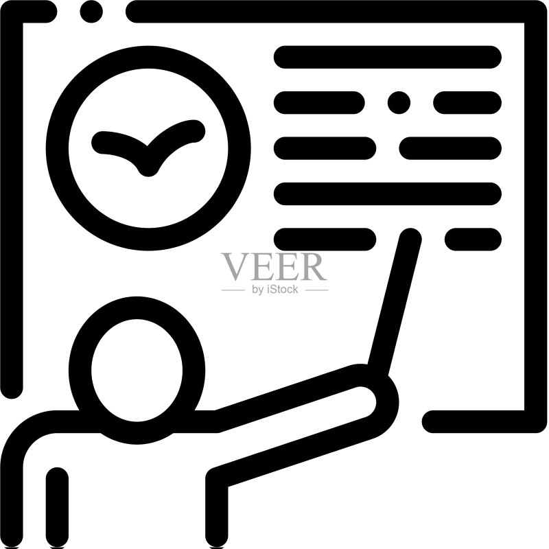 老师讲解鸟类图标细线图标素材