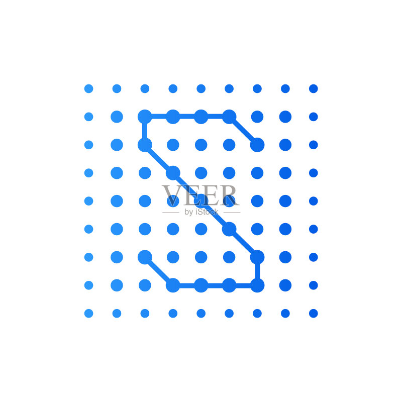 S首字母点状方块标志图标素材