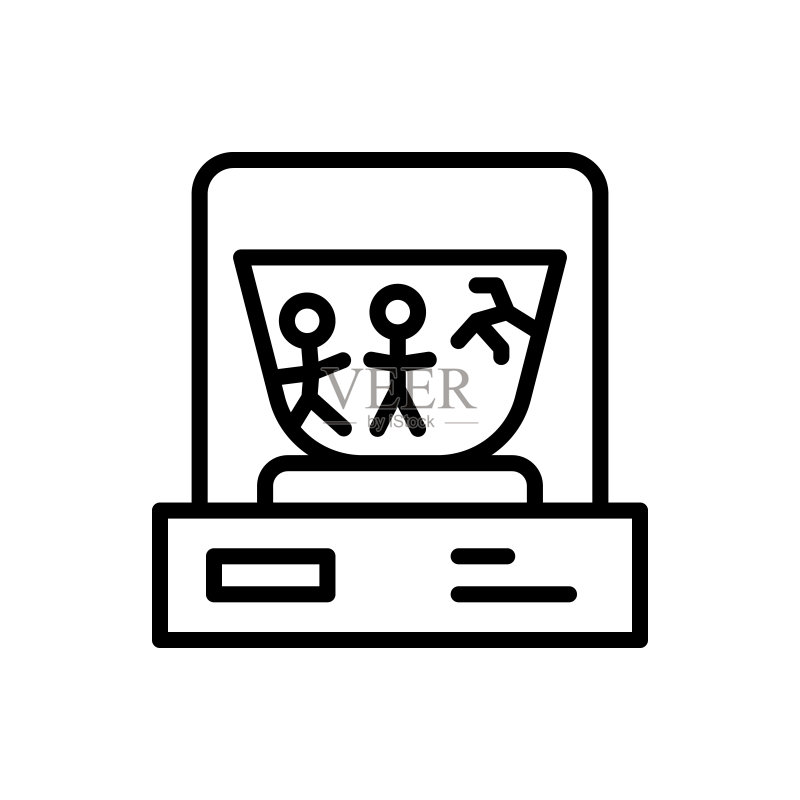 花瓶博物馆图标，用于UI和UX的简笔历史元素矢量图图标素材