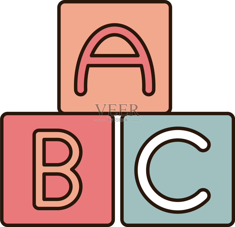学校教育字母积木图标素材