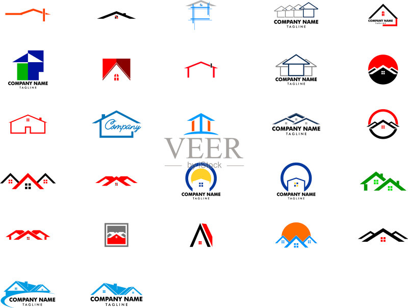 房地产Logo设计房屋Logo设计图标素材