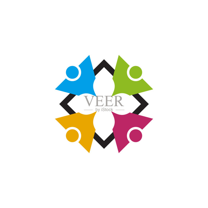 社区和收养护理标志设计图标素材