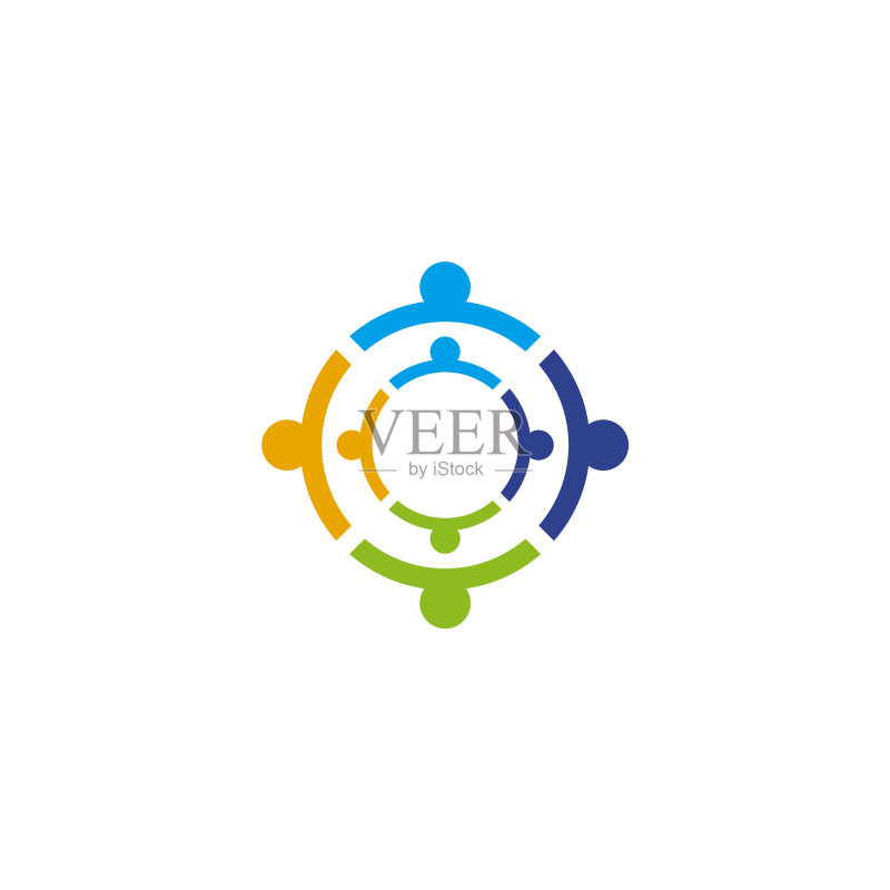 社区和收养护理标志设计图标素材