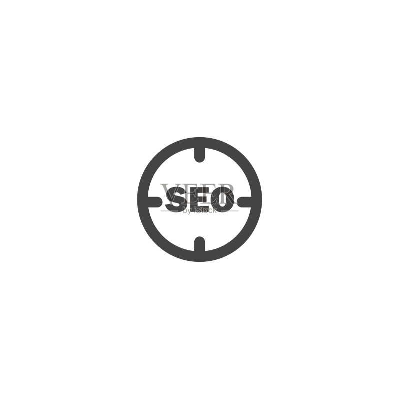 白色背景上孤立的SEO目标图标图标素材