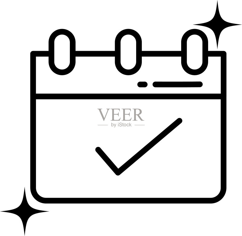 线条风格日历提醒图标图标素材