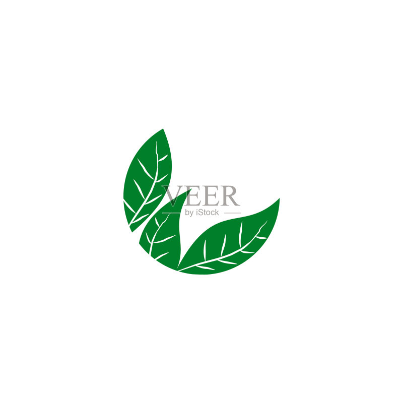 树叶图标标志设计模版图标素材