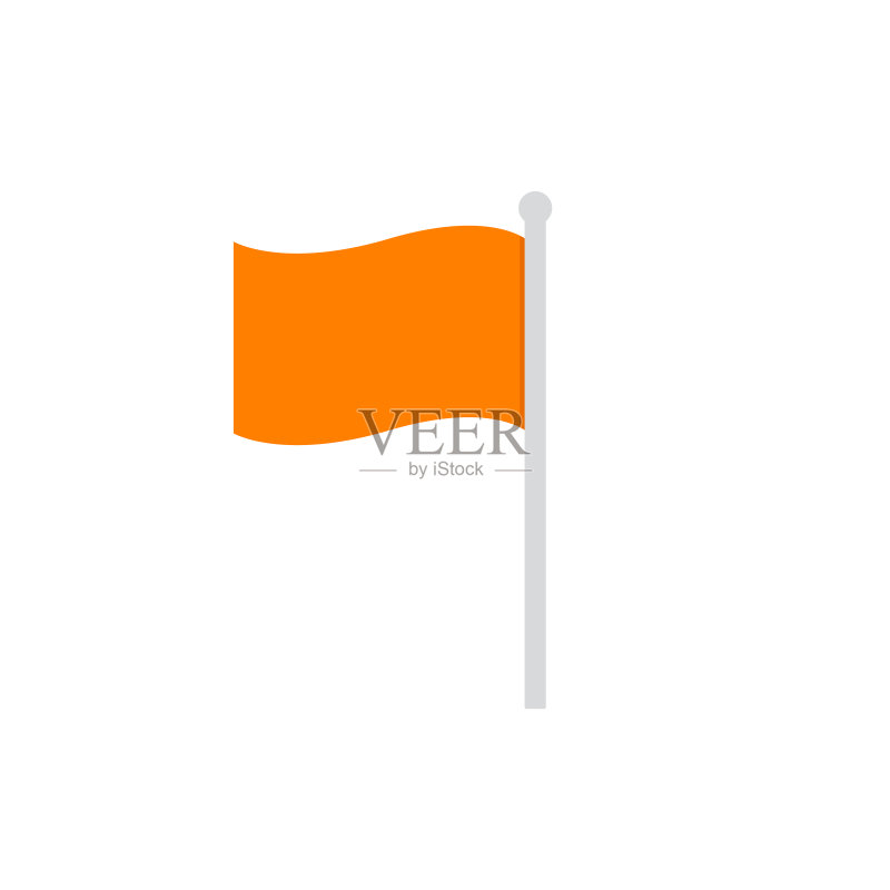 扁平旗帜banner图标矢量图，白色背景上隔离图标素材