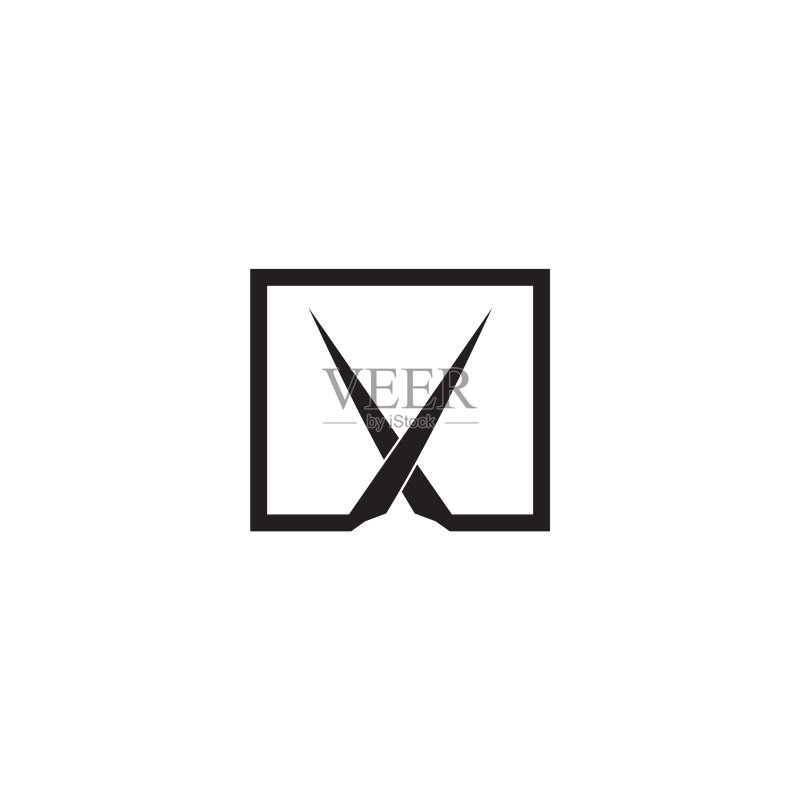 剪刀图标Logo设计模板图标素材