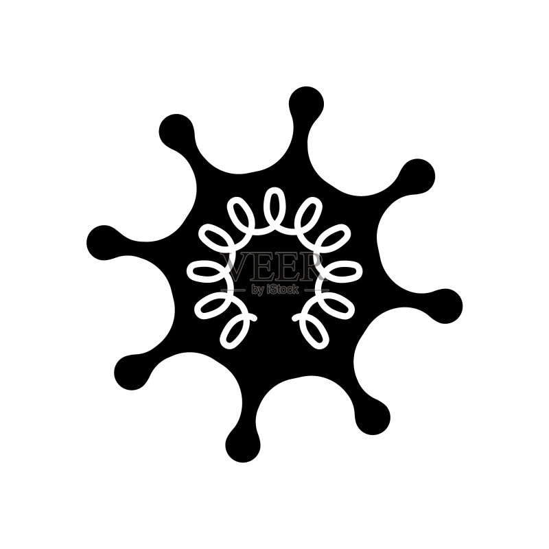 剪纸风格病毒或感染卡通图标图标素材