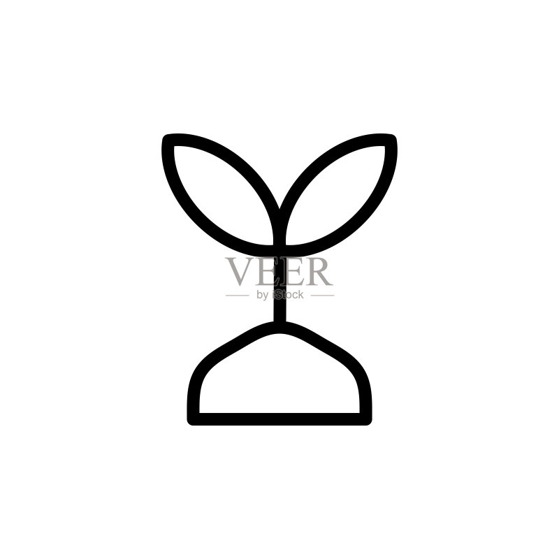 嫩芽图标模板矢量图图标素材