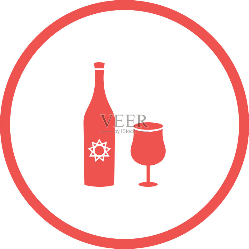 独特的高脚杯和葡萄酒标志符号图标图标素材