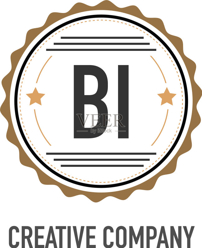首字母BI创意设计模板图标素材