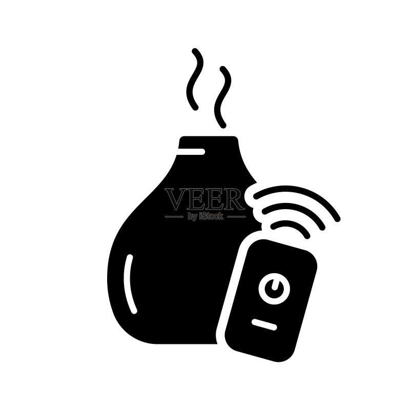 剪纸风轮廓家用加湿器香薰机图标素材
