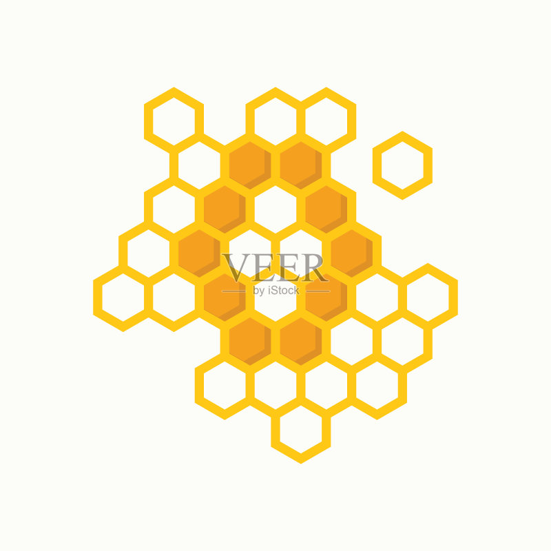 O字母蜂巢蜜蜂图标素材