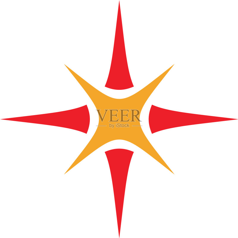 闪亮星形logo模板设计EPS图标素材